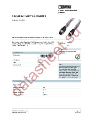 1518287 datasheet  