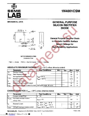 1N4001CSM datasheet  