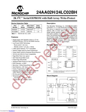 24AA02HT-I/MNY datasheet  