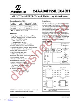 24AA04HT-I/MNY datasheet  