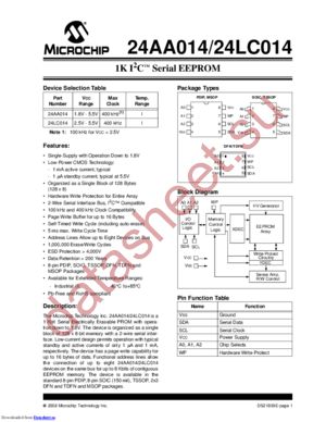 24LC014HT-I/MC datasheet  