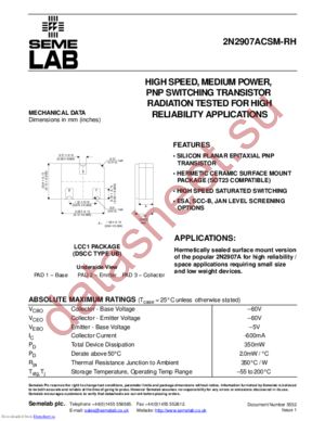 2n2907acsm-rh datasheet  