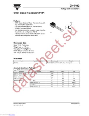 2N4403-BULK datasheet  