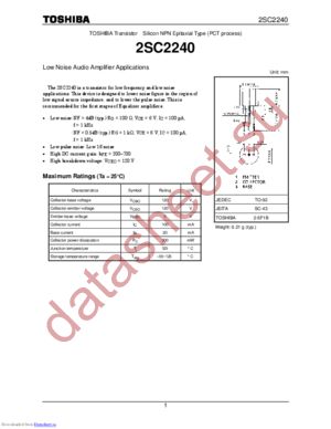 2SC2240-GR(F) datasheet  