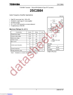 2SC2884-Y(C,F) datasheet  