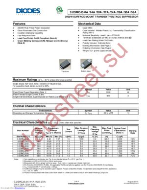 3.0SMCJ14A-13 datasheet  