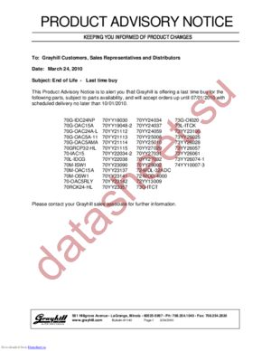 70G-OAC5A-11 datasheet  