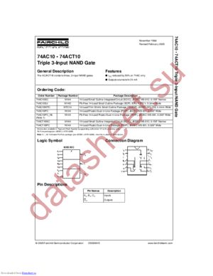 74AC10PC-NL datasheet  