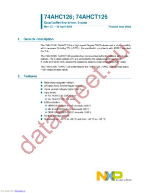 74AHCT126PW,112 datasheet  