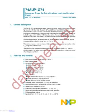 74AUP1G74GM,125 datasheet  