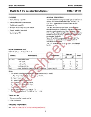 74HC139D,652 datasheet  