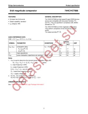 74HC688N,652 datasheet  