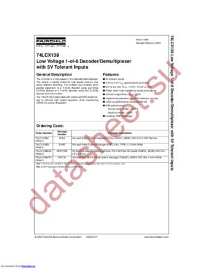 74LCX138MTCX-NL datasheet  