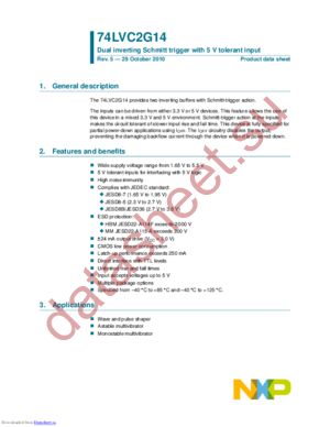 74LVC2G14GW,125 datasheet  