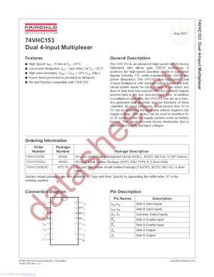 74VHC153MTCX-NL datasheet  