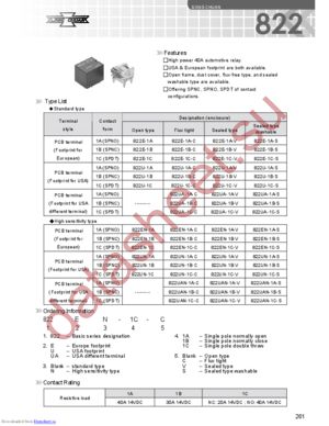 822U-1C-12VDC datasheet  