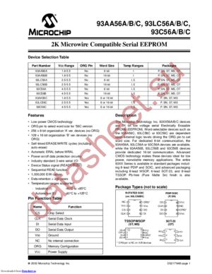 93C56AT-I/SNG datasheet  