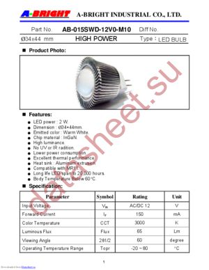 AB-015SWD-12V0-M10 datasheet  