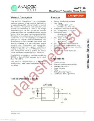 AAT3110IJS-3.3-T1 datasheet  