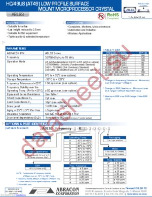 ABLS3-4.9152MHZ-D4Y-T datasheet  