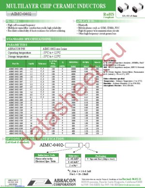 AIMC-0402-27NJ-T datasheet  