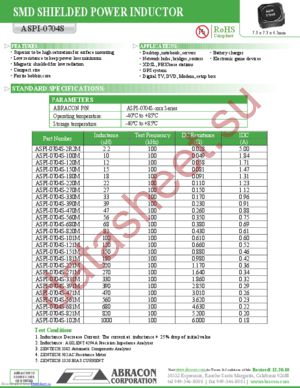 ASPI-0704S-820M-T datasheet  