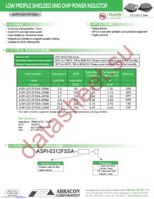 ASPI-0312FSSA-220M-T4 datasheet  