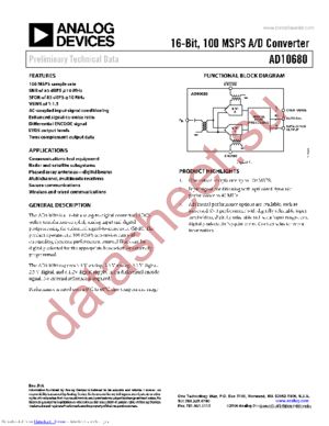 AD10680KWS datasheet  