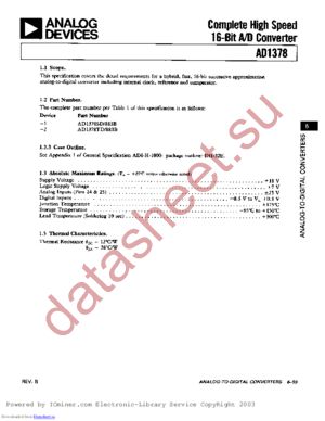 AD1378TD/883B datasheet  