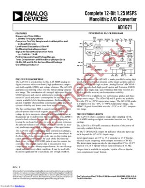 AD1671JPZ-REEL datasheet  