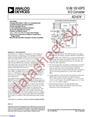 AD1674TD/883B datasheet  