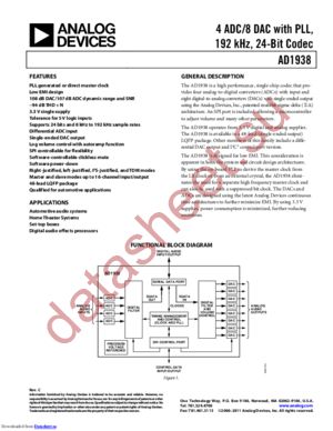 AD1938YSTZRL datasheet  