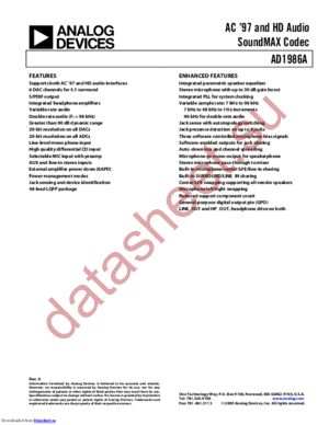 AD1986AJCPZ-RL datasheet  