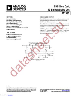 AD7533JPZ1 datasheet  