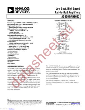 AD8091ARTZ-R7 datasheet  