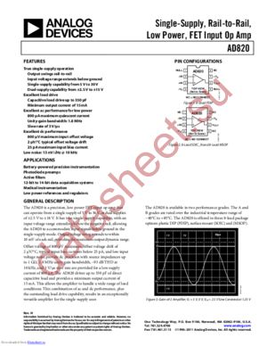 AD820ARZ-REEL datasheet  