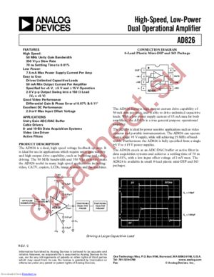 AD826ARZ-REEL datasheet  