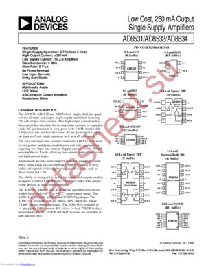 AD8531ART1 datasheet  