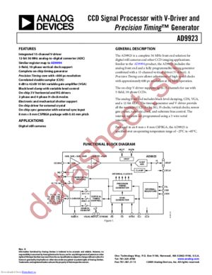 AD9923BBCZRL datasheet  