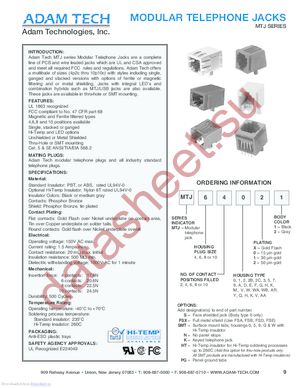 MTJ-660X1-S datasheet  