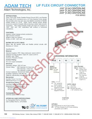 PCBA10T datasheet  