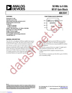 ADL5541ACPZ-R7 datasheet  