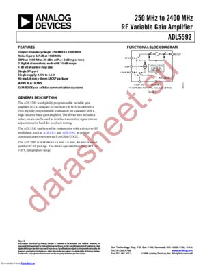 ADL5592ACPZ-R7 datasheet  