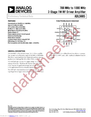 ADL5605ACPZ-R7 datasheet  