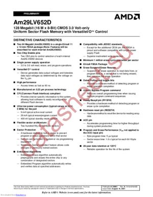 Am29LV652DU12R datasheet  