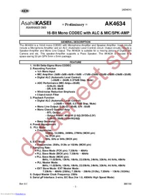 AK4634 datasheet  