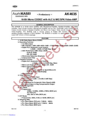 AK4635 datasheet  