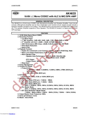 ak4633 datasheet  