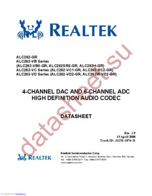 ALC262 datasheet  