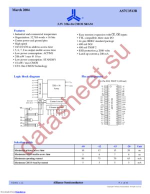 AS7C3513B-10JCNTR datasheet  